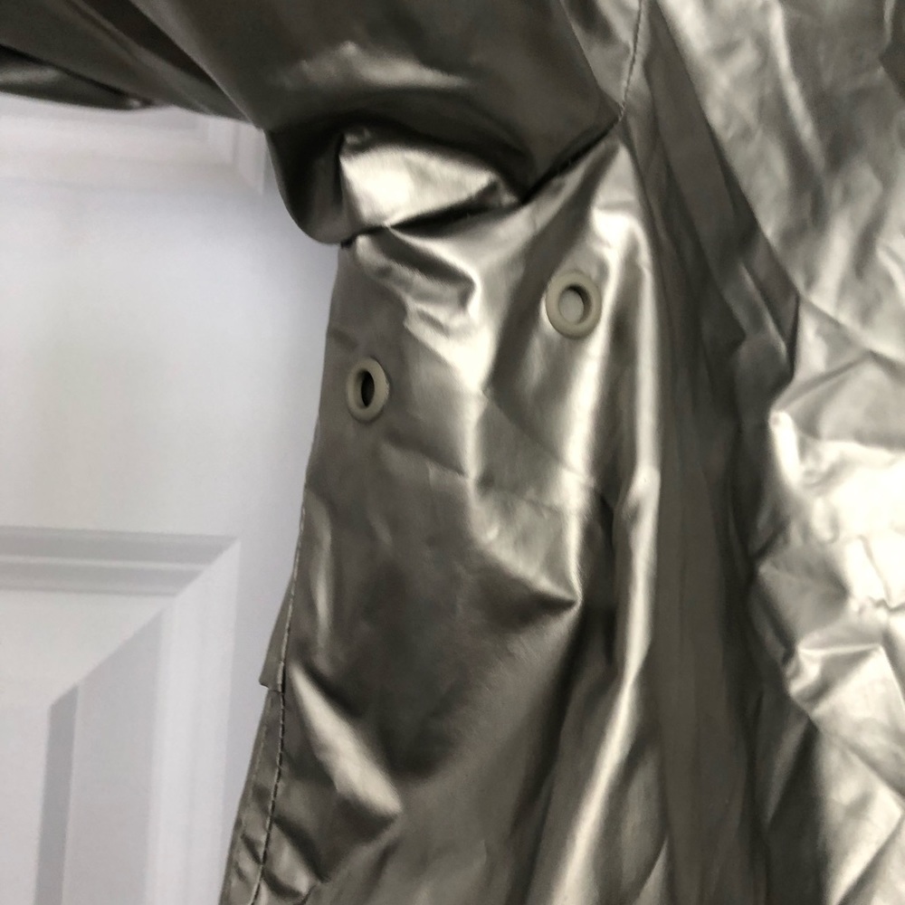 Zara Metallic Silver Hooded Raincoat - Picture 9 of 12